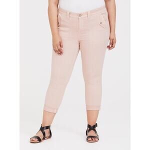 Torrid Size 10 Crop Twill Mid Rise Military Pants Blush Pink